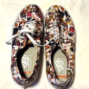 VANS lace-up low tops ASPCA collab in dog print.